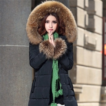 真皮貉子毛領子羽絨服帽條帽領圍巾真皮狐貍毛領方領披肩皮草制品 長70cm*18cm 本色